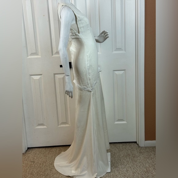 RUE DE SEINE Elegant Cream Sleeveless Dress Size 10 - Picture 6 of 17